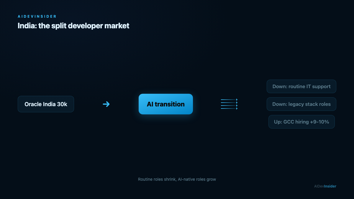 Oracle layoffs 2026 India developer market split