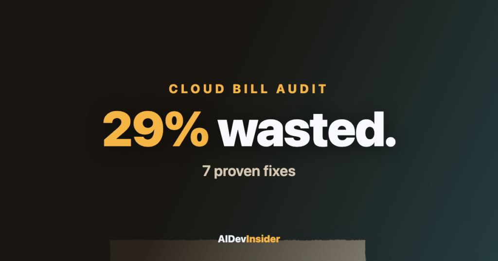 Cloud cost optimization audit showing 29 percent wasted - 7 proven fixes for painful AWS bills