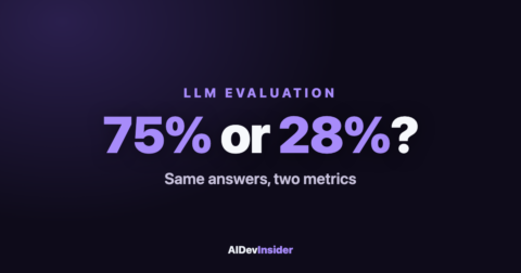 LLM evaluation: same answers score 75% or 28% depending on the metric